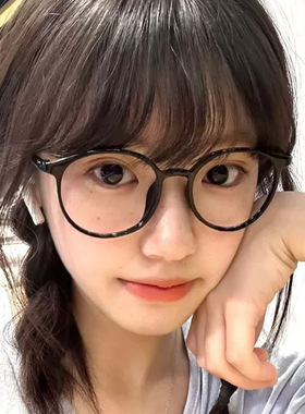 新款韩版复古圆框书呆子防蓝光眼镜小红书同款可配近视平光镜