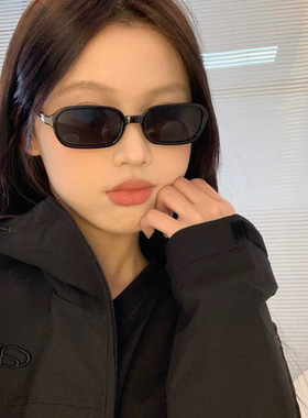 新款同款书呆子个性墨镜女方框玳瑁色小窄框复古太阳眼镜潮