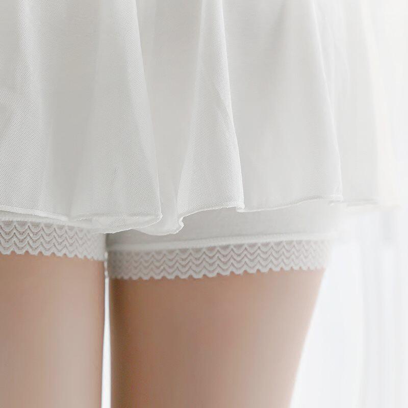 贴身日记莫代尔棉三分打底裤蕾丝假两件保险防走光安全裤女短裤夏
