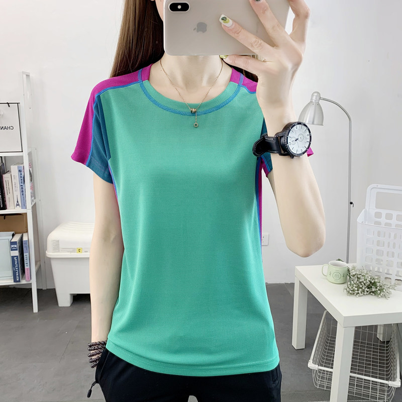 户外短袖速干衣女夏季T恤女圆领修身显瘦拼色吸汗透气徒步快干衣,女装/女士精品,T恤,淘宝优惠券,粉丝福利购,淘宝优惠卷