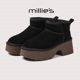 款 millies妙丽新款 圆头粗跟厚底棉靴轻奢经典 舒适柔软加绒雪地靴