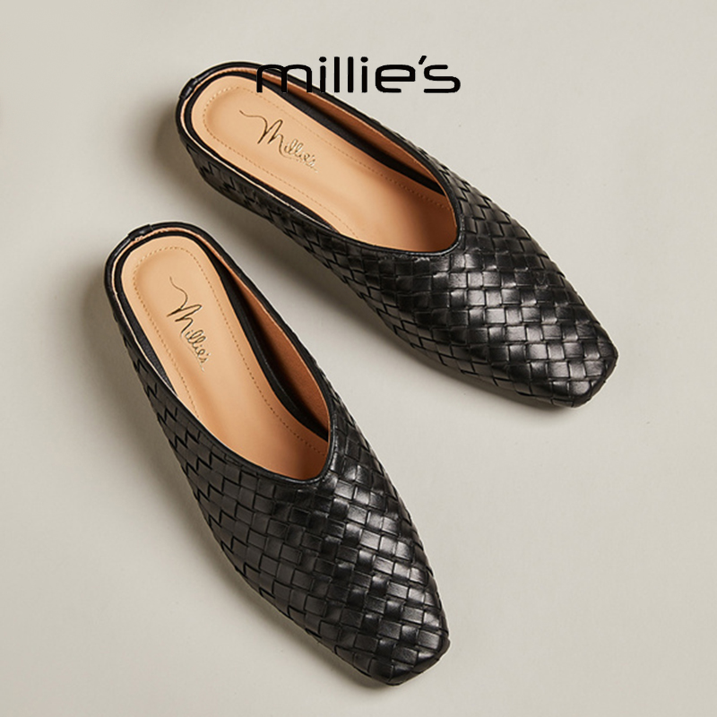 MILLIE'S/妙丽方头平底拖鞋