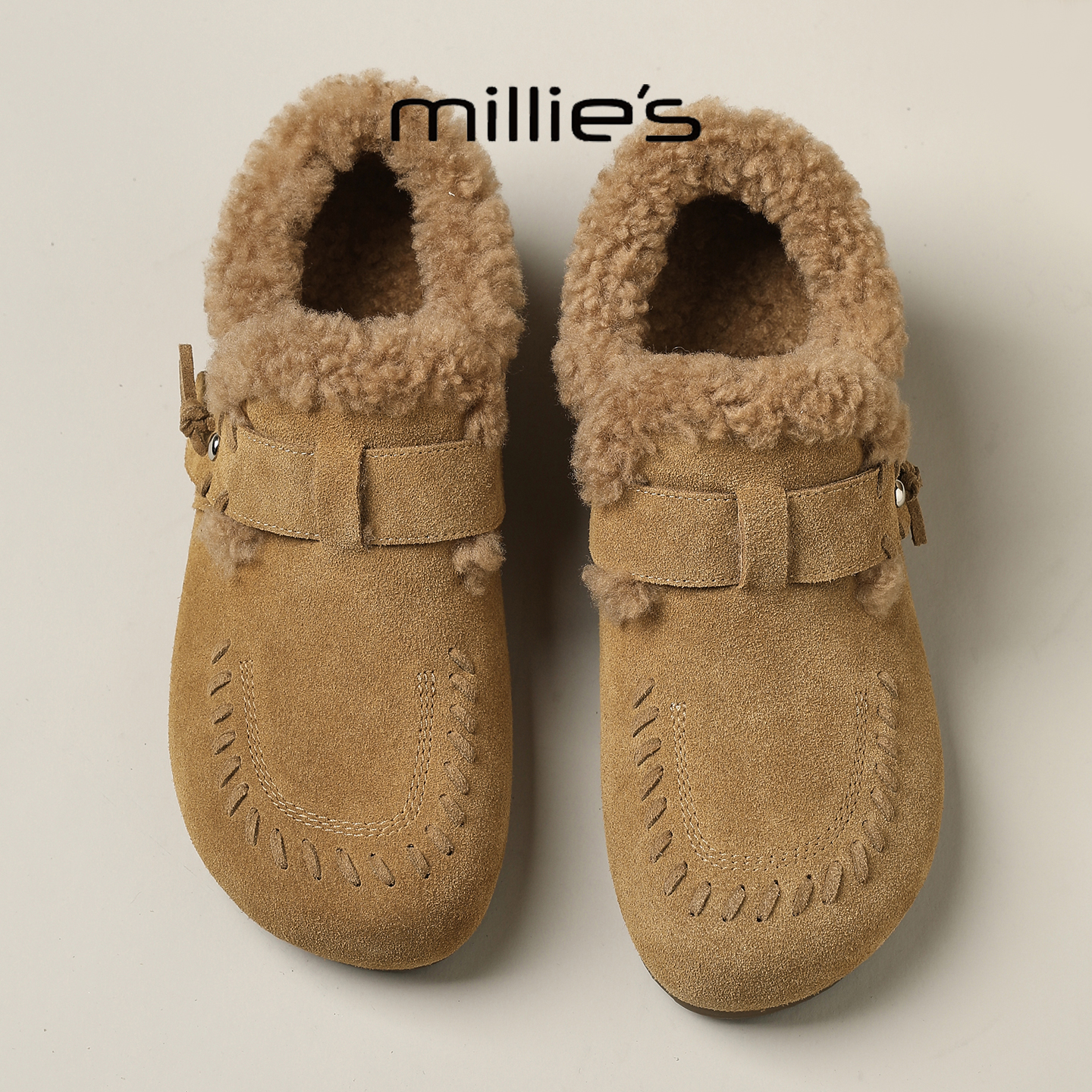 MILLIE'S/妙丽厚底毛毛鞋