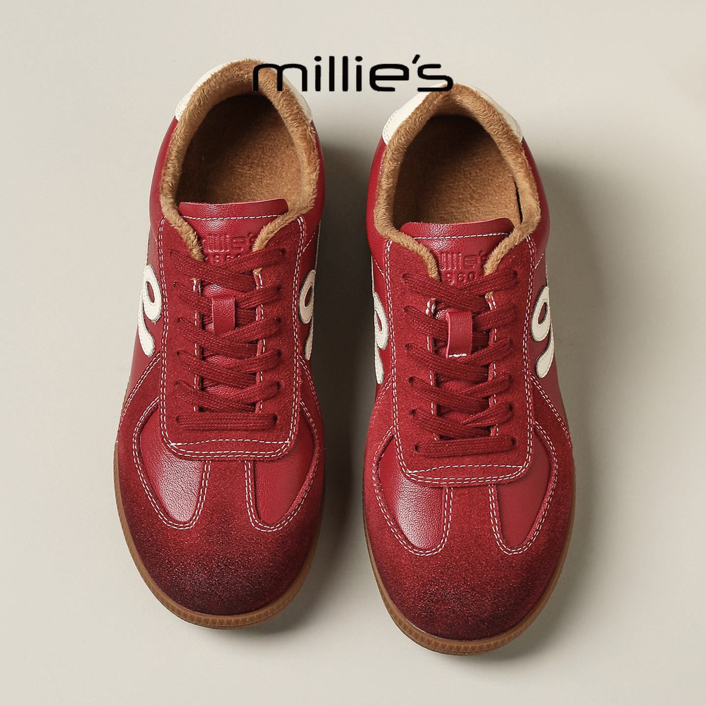 MILLIE'S/妙丽真皮厚底休闲鞋