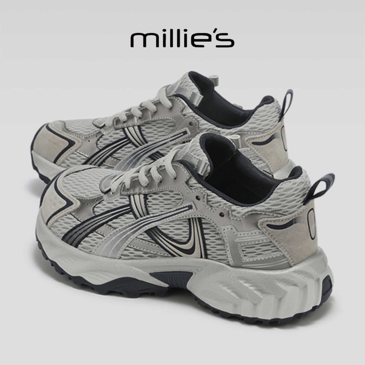 MILLIE'S/妙丽真皮厚底老爹鞋