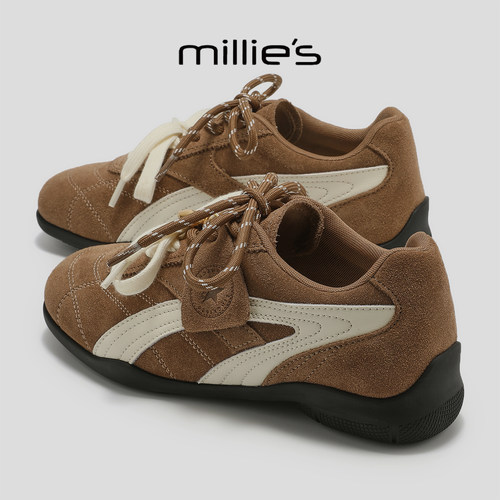 MILLIE'S/妙丽真皮平跟休闲鞋