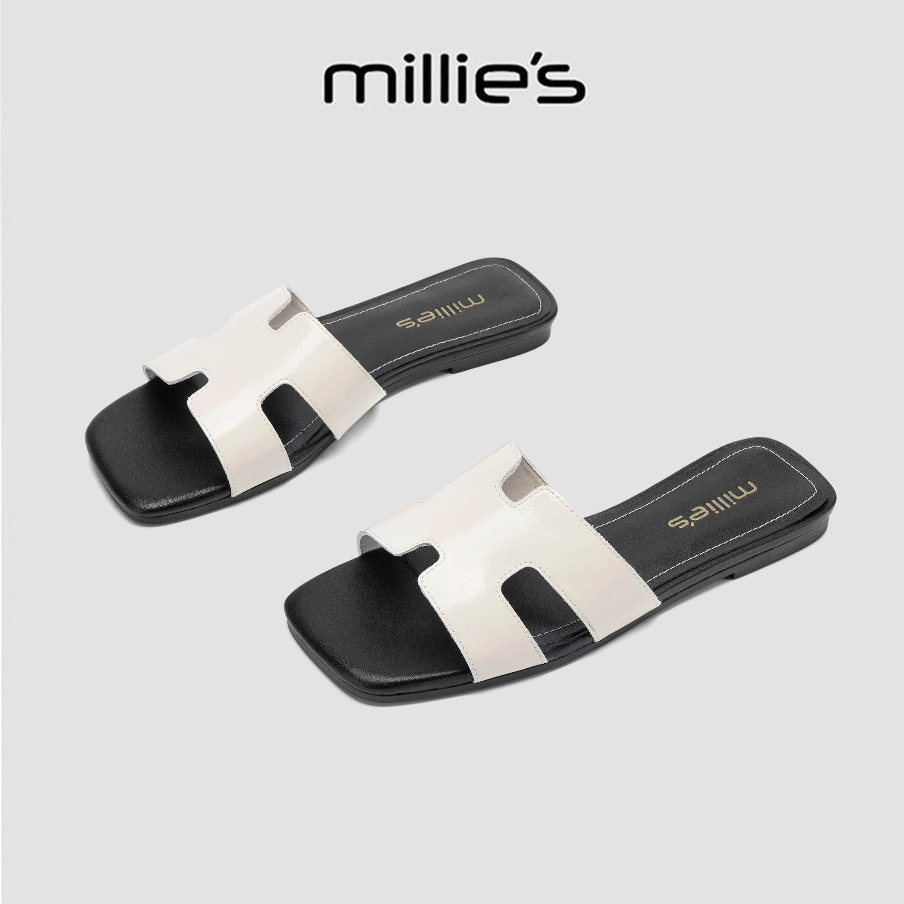 MILLIE'S/妙丽夏季新款2026防滑平底露趾女款时尚百搭沙滩凉拖鞋