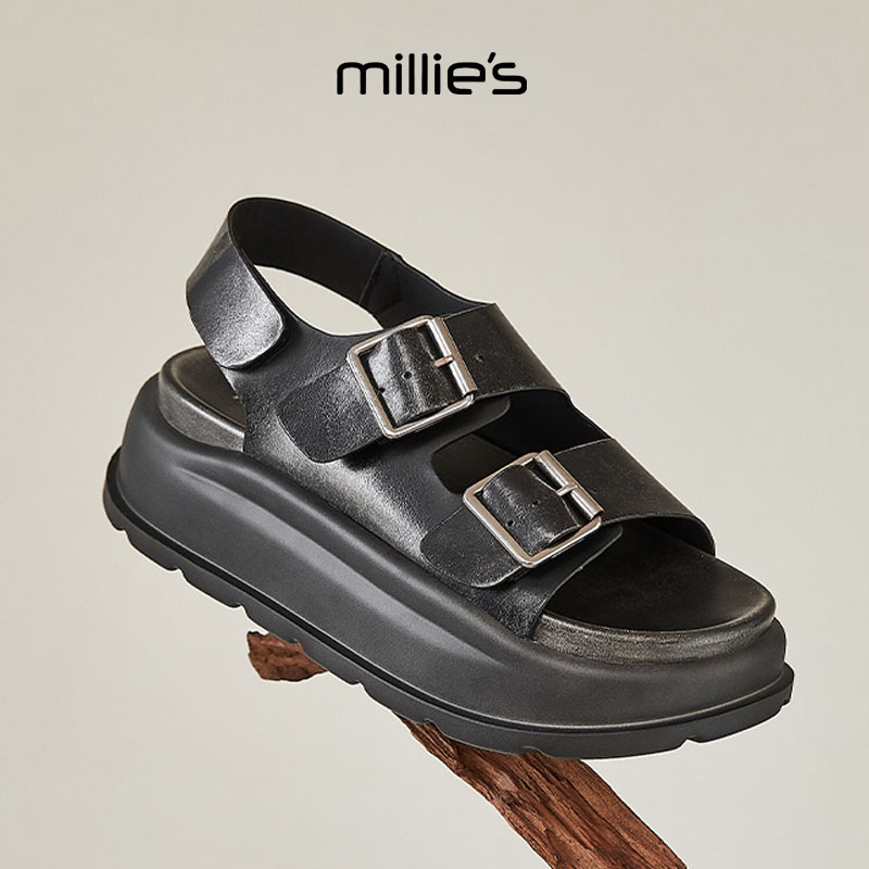 MILLIE'S/妙丽真皮德训鞋女