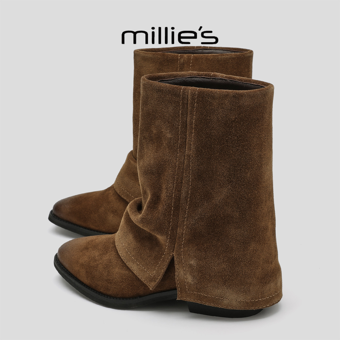 MILLIE'S/妙丽真皮复古马丁靴