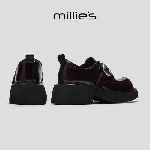 MILLIE'S/妙丽真皮厚底单鞋