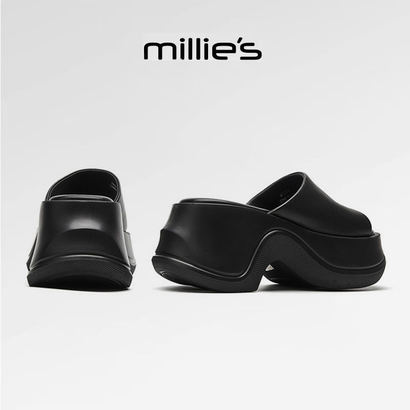MILLIE'S/妙丽时尚巨好看厚底增高休闲凉鞋女外穿时尚百搭一字拖