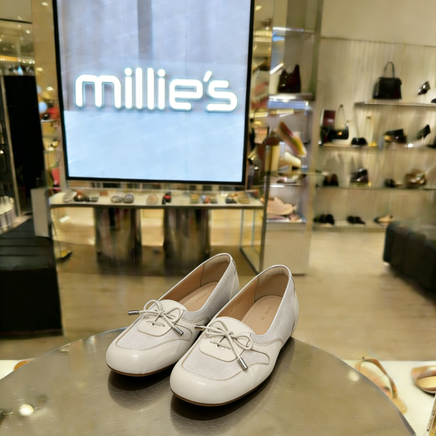 MILLIE'S/妙丽2026专柜新款乐福鞋休闲百搭通勤一脚蹬免系带单鞋