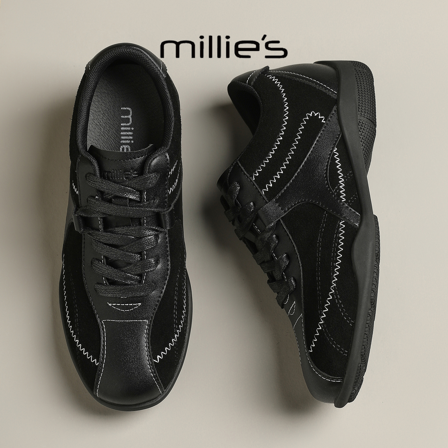 MILLIE'S/妙丽真皮德训鞋女