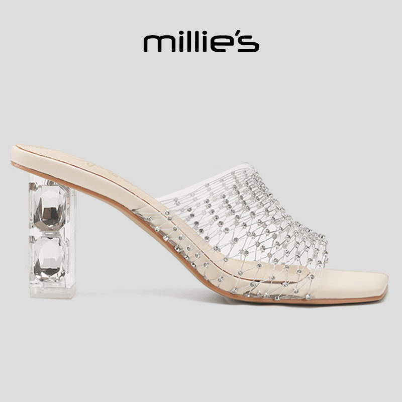 MILLIE'S/妙丽法式水晶凉鞋女