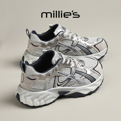 MILLIE'S/妙丽真皮厚底老爹鞋
