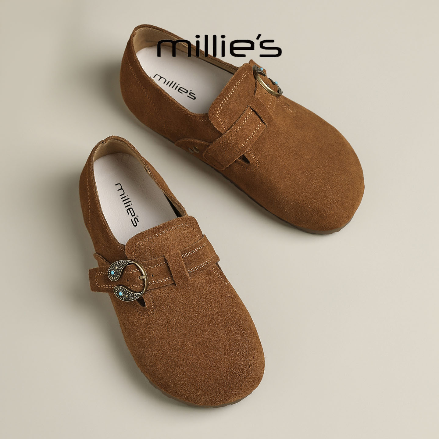 MILLIE'S/妙丽真皮厚底休闲鞋