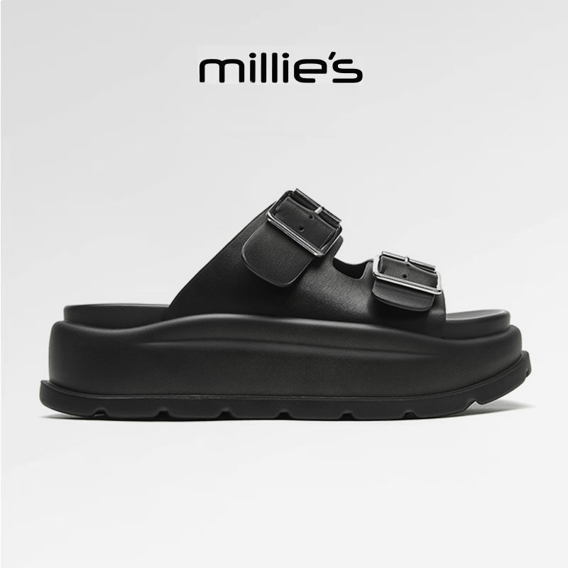 MILLIE'S/妙丽真皮厚底凉鞋女