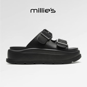 MILLIE 女 百搭休闲舒适日常凉鞋 妙丽圆头厚底金属扣设计感时尚