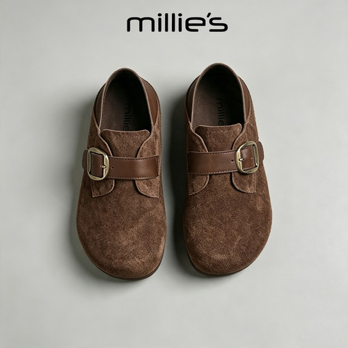 MILLIE'S/妙丽法式复古勃肯单鞋