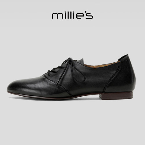 MILLIE'S/妙丽真皮复古小皮鞋