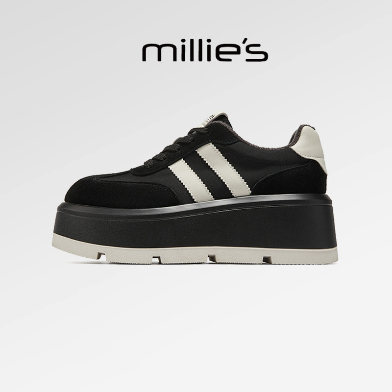 《女神自信满满出街》妙丽女鞋加绒厚底磨砂久站不累脚工装鞋秋冬