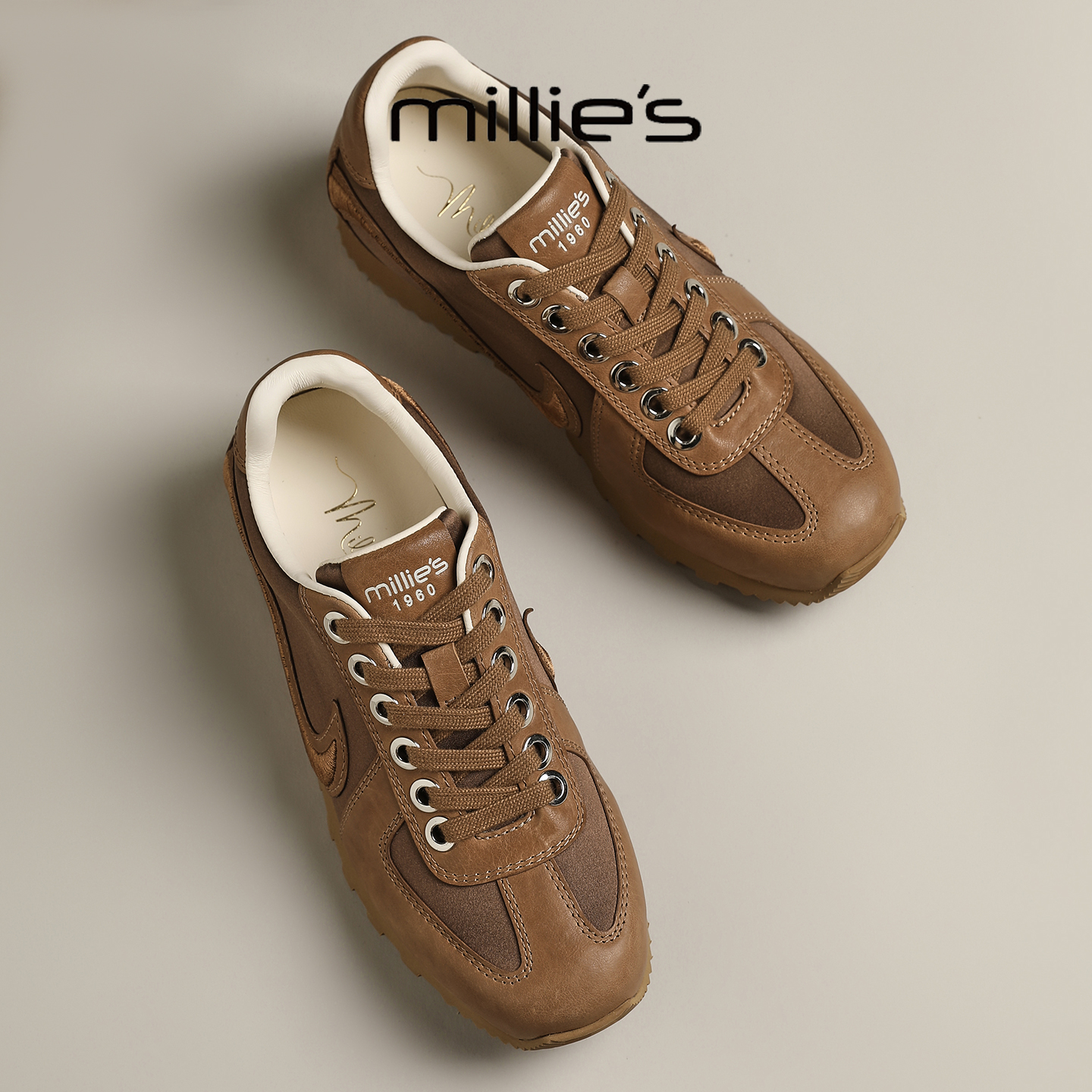 MILLIE'S/妙丽真皮德训鞋