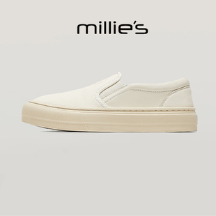 MILLIE'S/妙丽板鞋一脚蹬懒人鞋 套脚休闲鞋简约百搭女鞋豆豆鞋