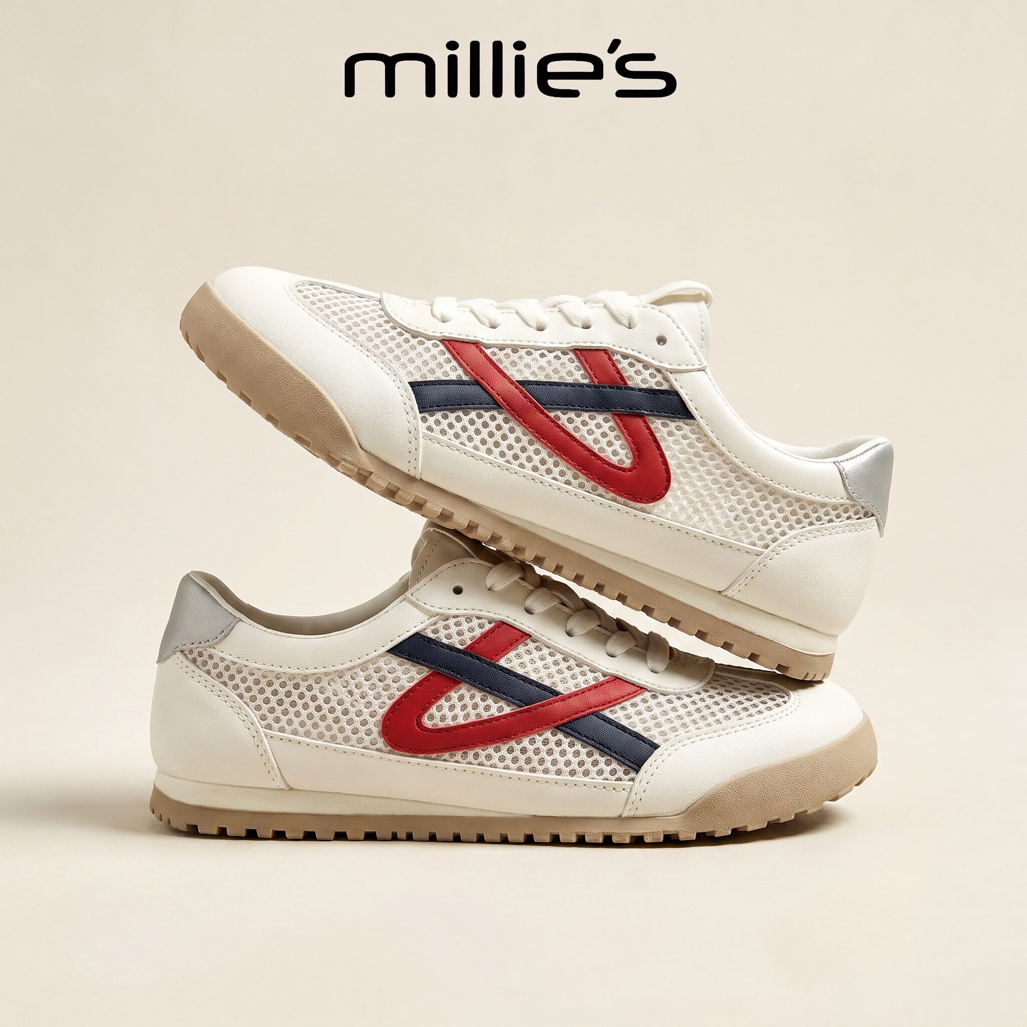 MILLIE'S/妙丽厚底小白鞋