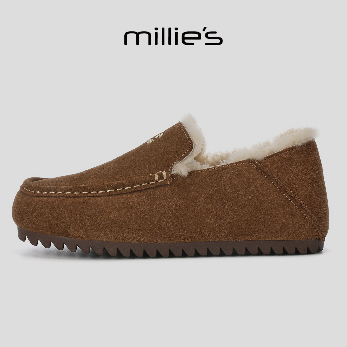 MILLIE'S/妙丽2025冬季加绒保暖乐福鞋女日常通勤学院风豆豆鞋,女鞋,棉鞋,淘宝优惠券,粉丝福利购,淘宝优惠卷