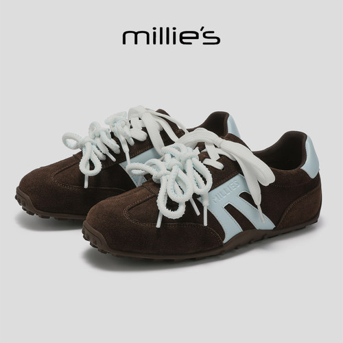 MILLIE'S/妙丽真皮德训鞋女