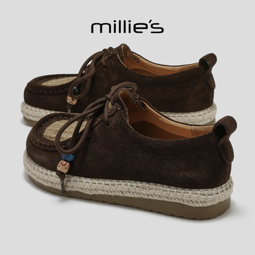MILLIE'S/妙丽真皮平底休闲鞋