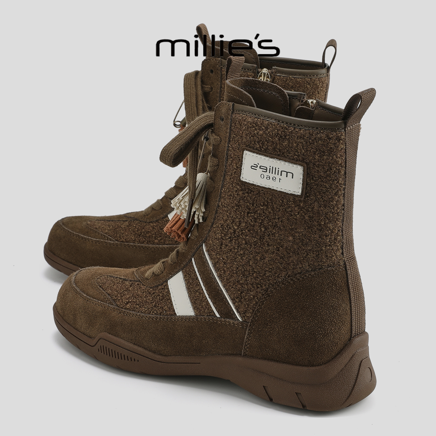 顺丰包邮妙丽加绒保暖厚底短靴