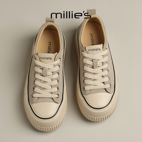 MILLIE'S/妙丽真皮德训鞋女