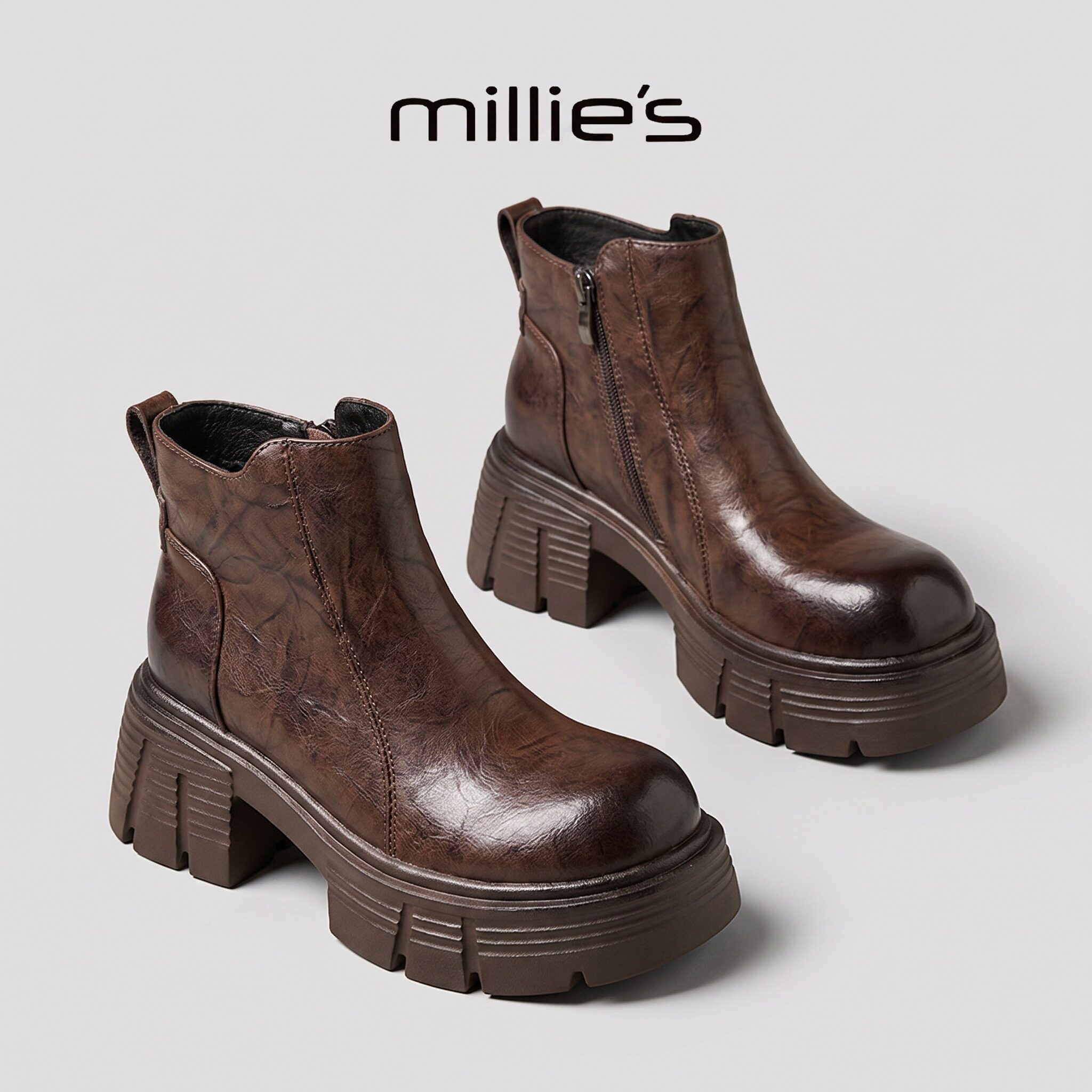 MILLIE'S/妙丽加绒切尔西靴女