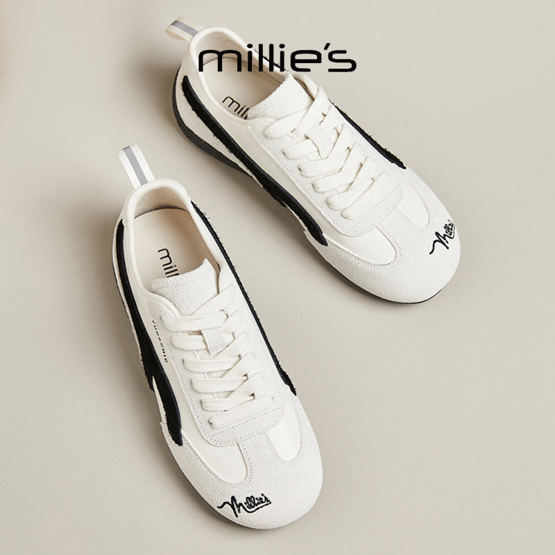 MILLIE'S/妙丽2026新款复古德训鞋女撞色跑鞋百搭情侣休闲阿甘鞋,女鞋,工装鞋,淘宝优惠券,粉丝福利购,淘宝优惠卷
