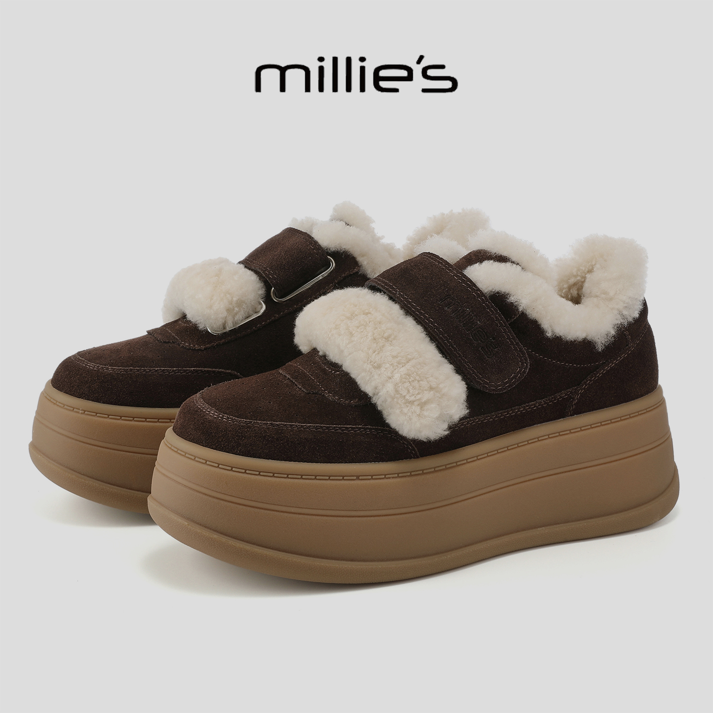 顺丰包邮加绒保暖松糕底毛毛鞋