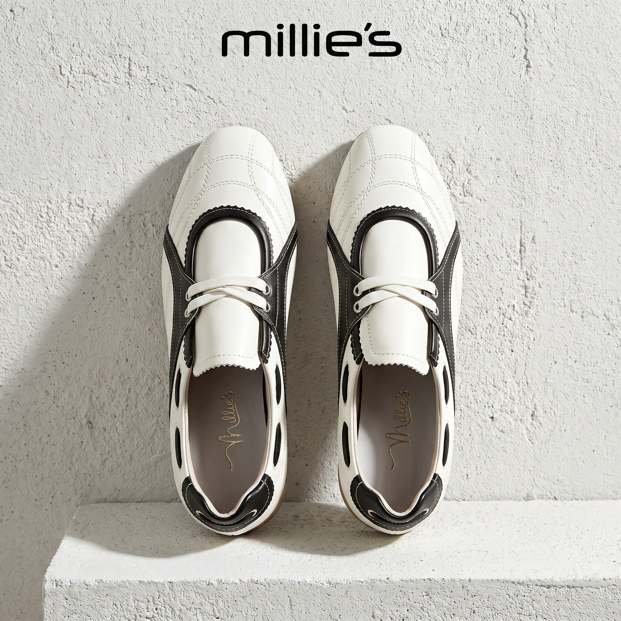 MILLIE'S/妙丽真皮复古风单鞋