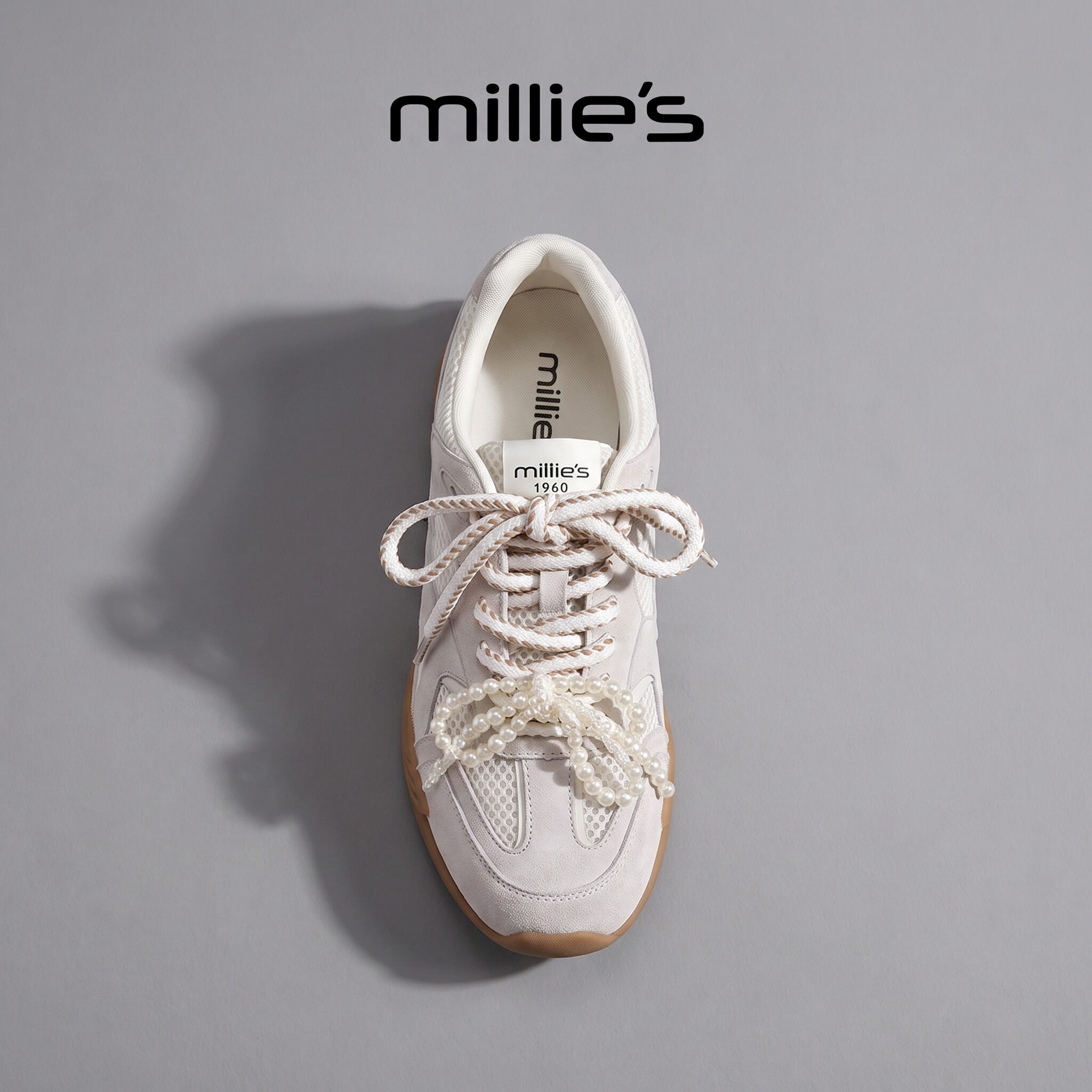 MILLIE'S/妙丽平底复古鞋珍珠链