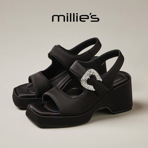 MILLIE'S/妙丽方头厚底凉鞋