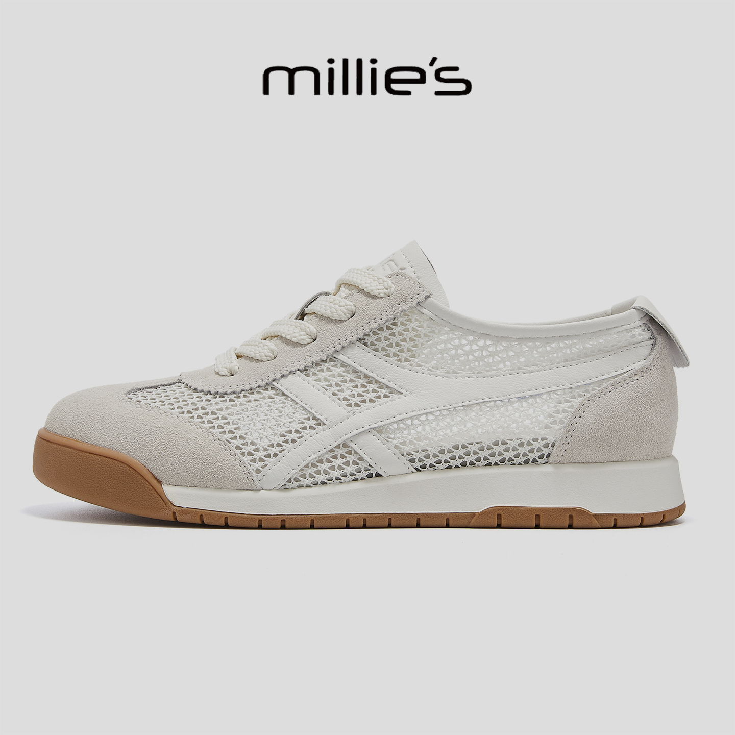 MILLIE'S/妙丽新款时尚百搭女士厚底增高休闲鞋舒适透气冬旅游鞋