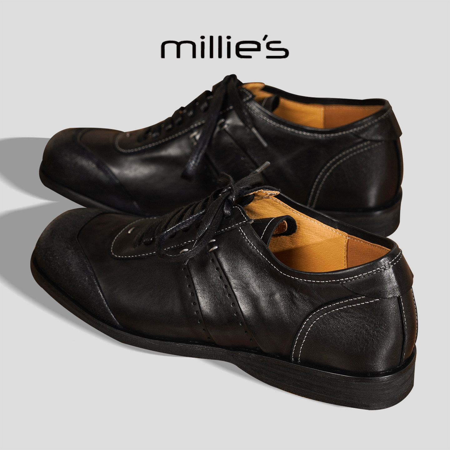 MILLIE'S/妙丽真皮复古乐福鞋