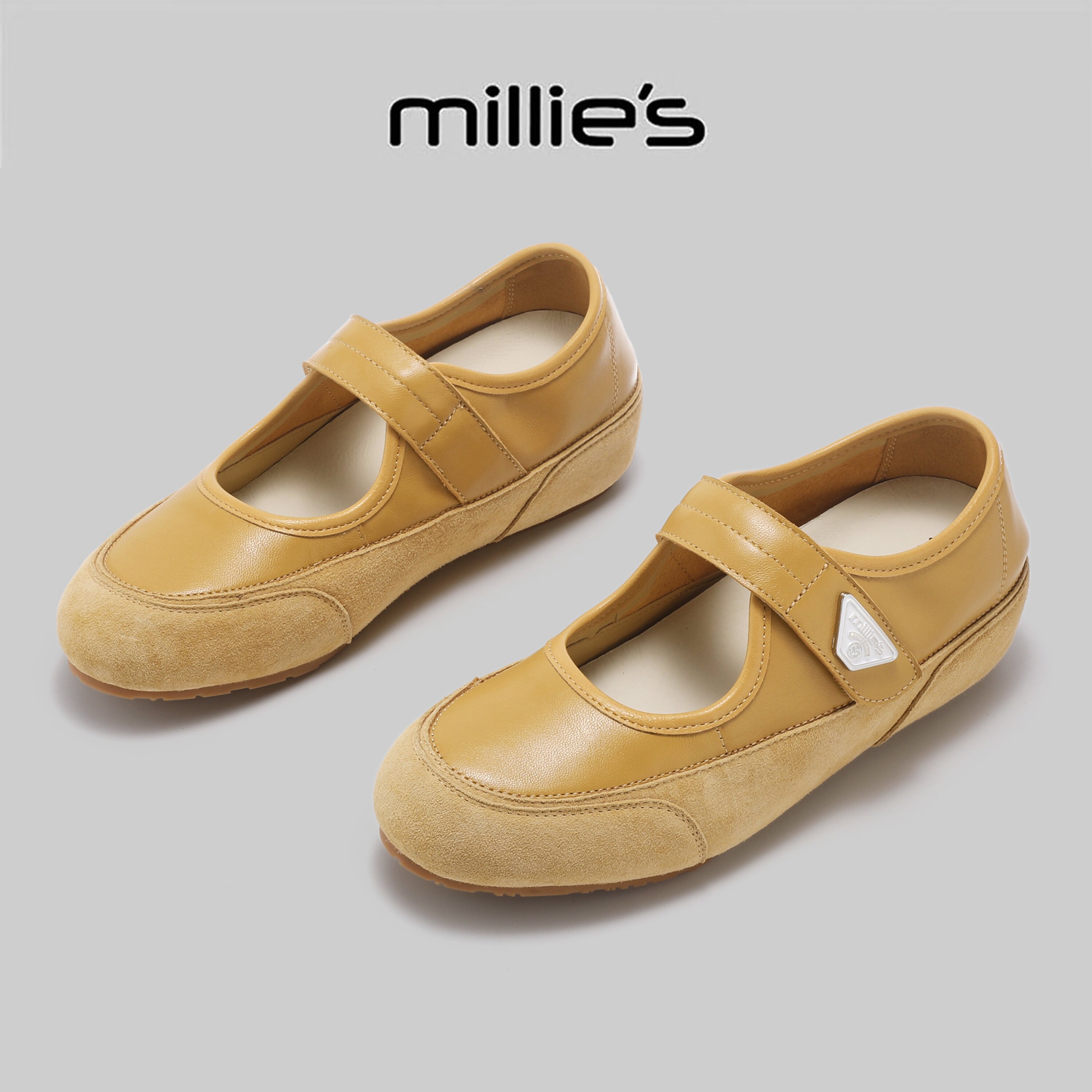 MILLIE'S/妙丽简约风夏季玛丽珍鞋女款厚底舒适浅口单鞋芭蕾舞鞋