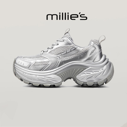 millies妙丽7cm小个子增高女鞋百搭爆款时尚休闲老爹鞋2025年秋季