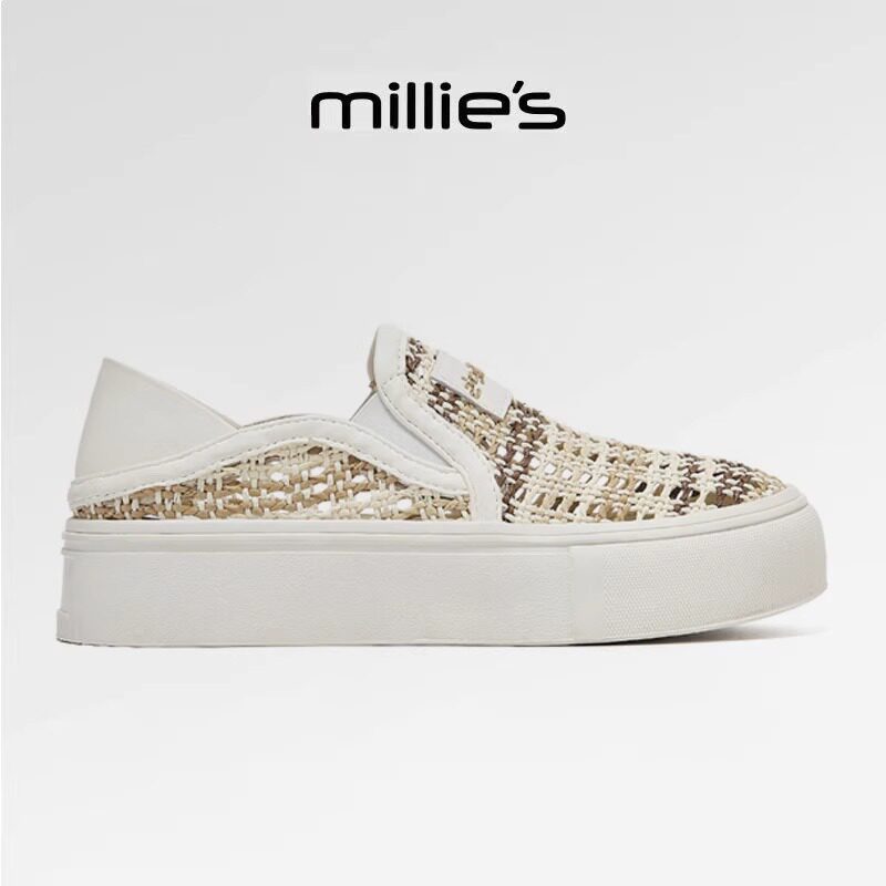 MILLIE'S/妙丽真皮网面休闲鞋