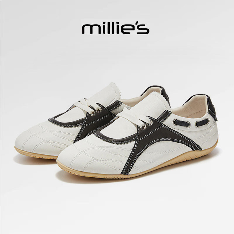 MILLIE'S/妙丽真皮小白鞋女