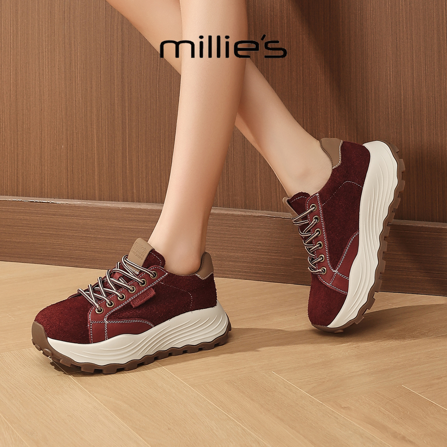 MILLIE'S/妙丽真皮休闲鞋女