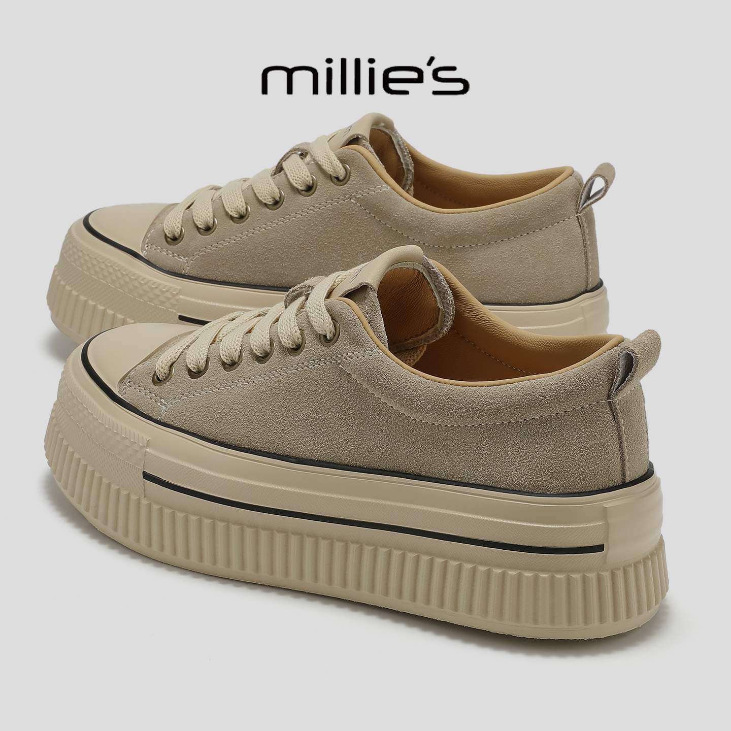 MILLIE'S/妙丽真皮德训鞋女