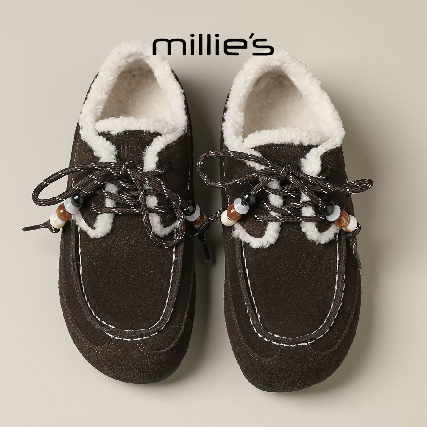 MILLIE'S/妙丽加绒平底休闲鞋
