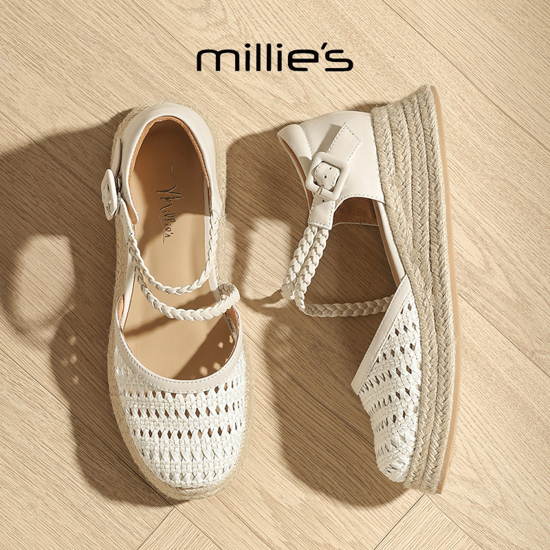 MILLIE'S/妙丽编织镂空凉鞋