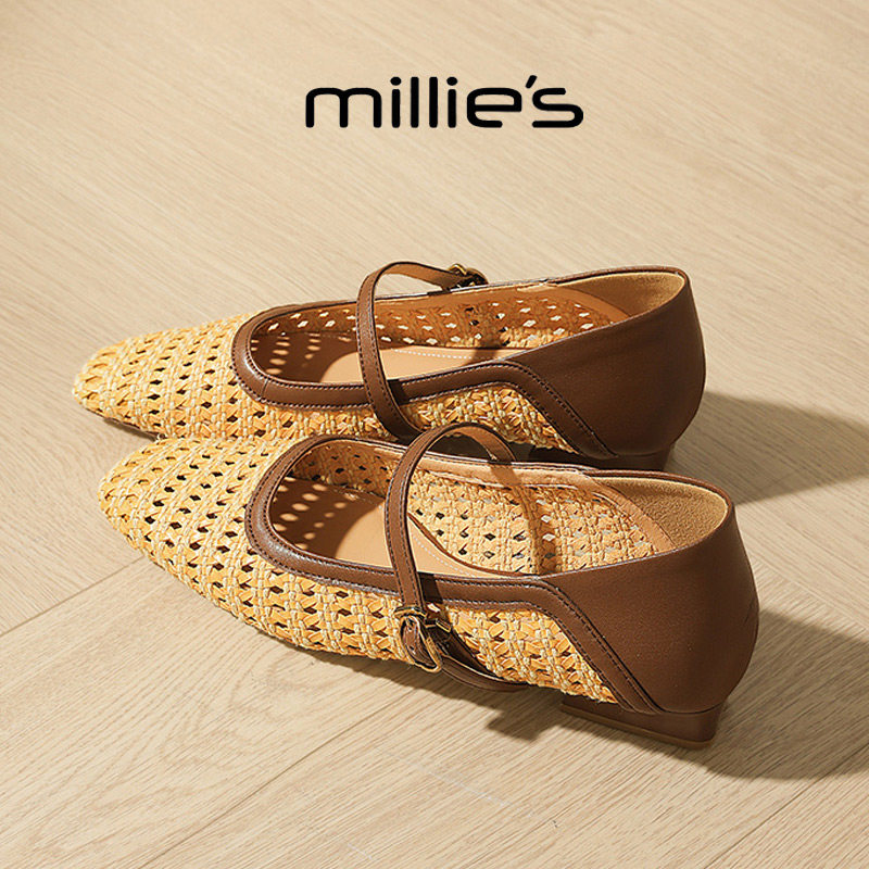 MILLIE'S/妙丽方头平底凉鞋